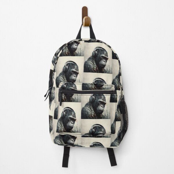 Item preview, Gorilla Listening to Music Gorilla wearing headphones designed and sold by Brockinator.