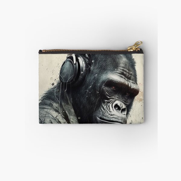 Item preview, Gorilla Listening to Music Gorilla wearing headphones designed and sold by Brockinator.