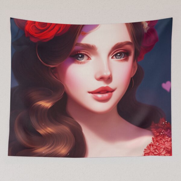 Item preview, Young woman with brown hair and blue eyes designed and sold by Girly-Universe.
