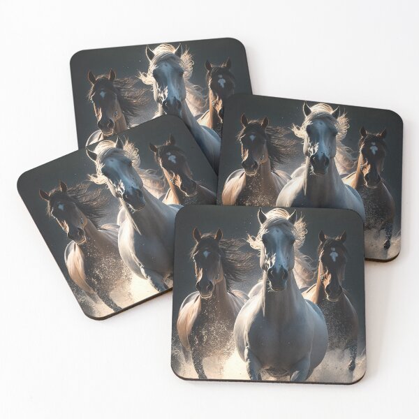 Item preview, Three wild horses running through the water designed and sold by RK - Shop.