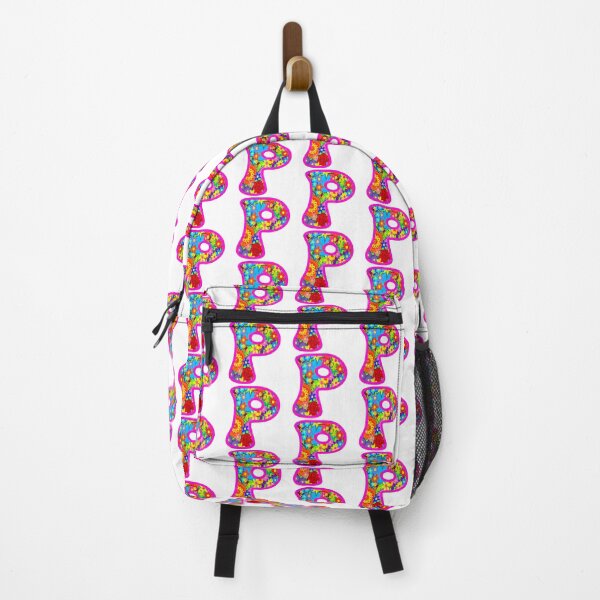 Item preview, Pink Floral Alphabet Letter P – Colorful Boho Psychedelic Flower Typography Art designed and sold by Vividality.