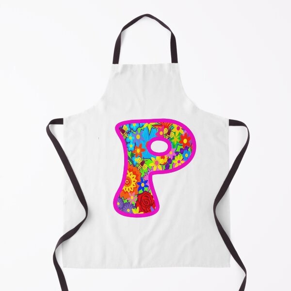 Item preview, Pink Floral Alphabet Letter P – Colorful Boho Psychedelic Flower Typography Art designed and sold by Vividality.