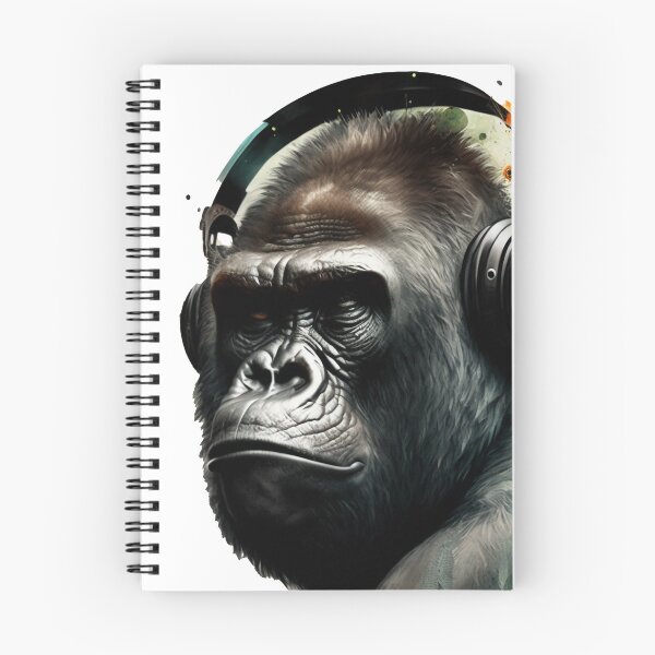 Item preview, Gorilla Wearing Headphones Mountain Gorilla designed and sold by Brockinator.