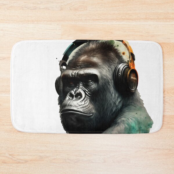 Item preview, Gorilla Wearing Headphones Mountain Gorilla designed and sold by Brockinator.
