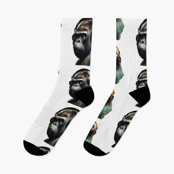 Item preview, Gorilla Wearing Headphones Mountain Gorilla designed and sold by Brockinator.