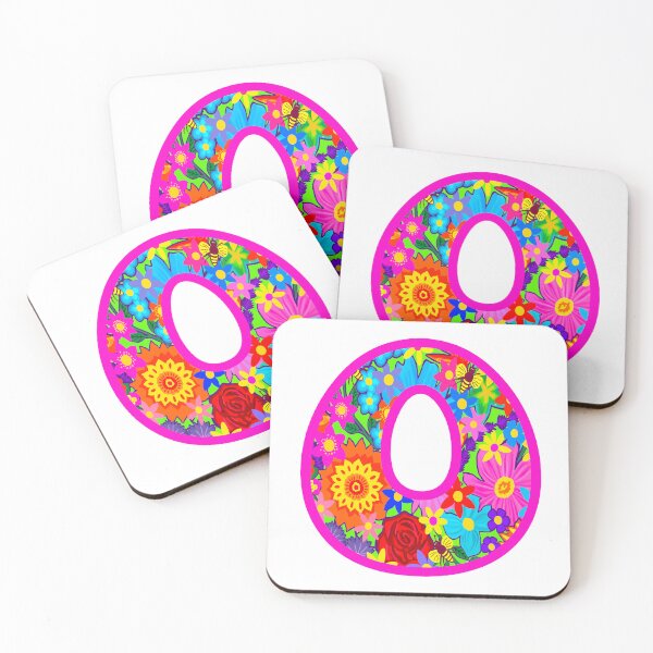 Item preview, Pink Floral Alphabet Letter O – Colorful Boho Psychedelic Flower Typography Art designed and sold by Vividality.