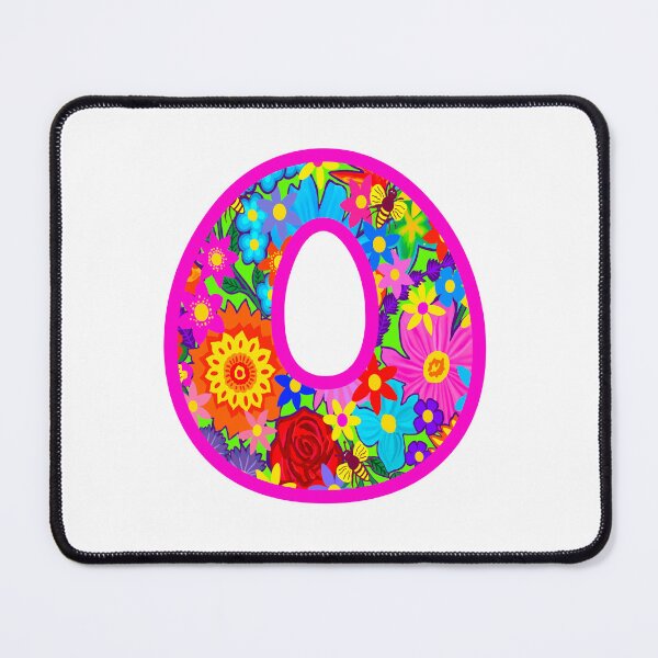 Item preview, Pink Floral Alphabet Letter O – Colorful Boho Psychedelic Flower Typography Art designed and sold by Vividality.