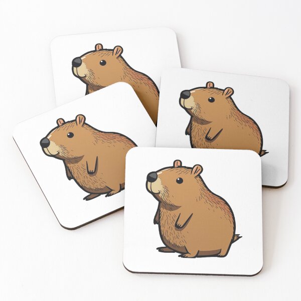 Item preview, Capybara Happy Cartoon Drawing designed and sold by KodakDesigns.
