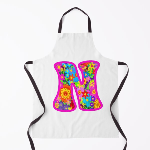 Item preview, Pink Floral Alphabet Letter N – Colorful Boho Psychedelic Flower Typography Art designed and sold by Vividality.