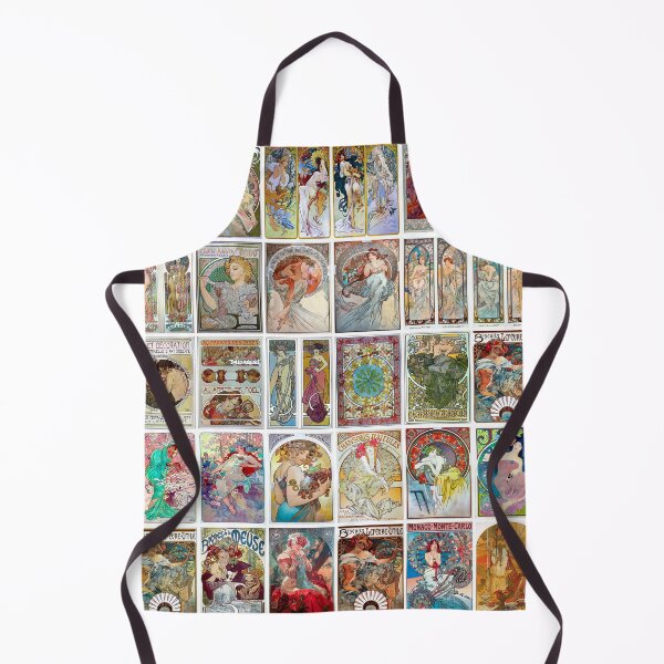 Item preview, Collection of vintage paintings by Alfonso Mucha arranged as a collage. Landscape, poster designed and sold by Michael Dietrich.