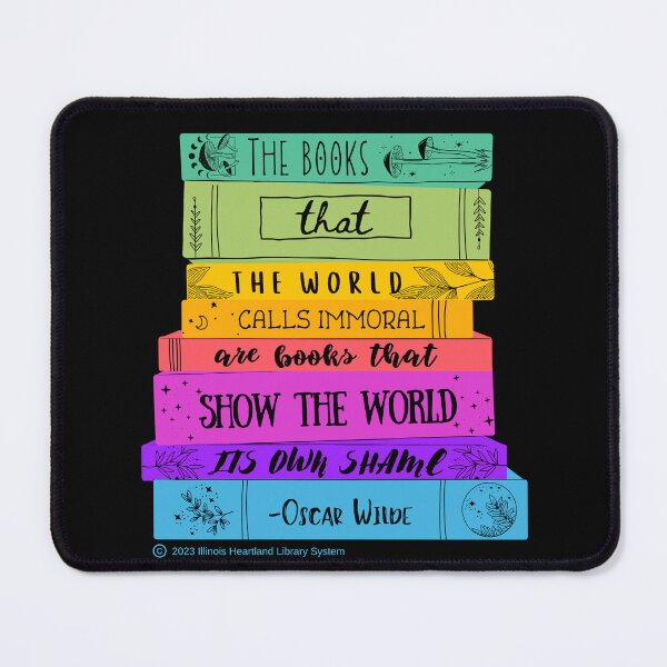Item preview, Wilde Anti-Censorship Quote with Books (Dark Backgrounds) designed and sold by Illinois Heartland Library System.