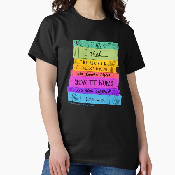 Item preview, Wilde Anti-Censorship Quote with Books (Dark Backgrounds) designed and sold by Illinois Heartland Library System.