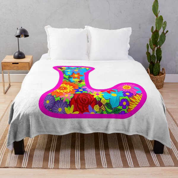 Item preview, Pink Floral Alphabet Letter L – Colorful Boho Psychedelic Flower Typography Art designed and sold by Vividality.