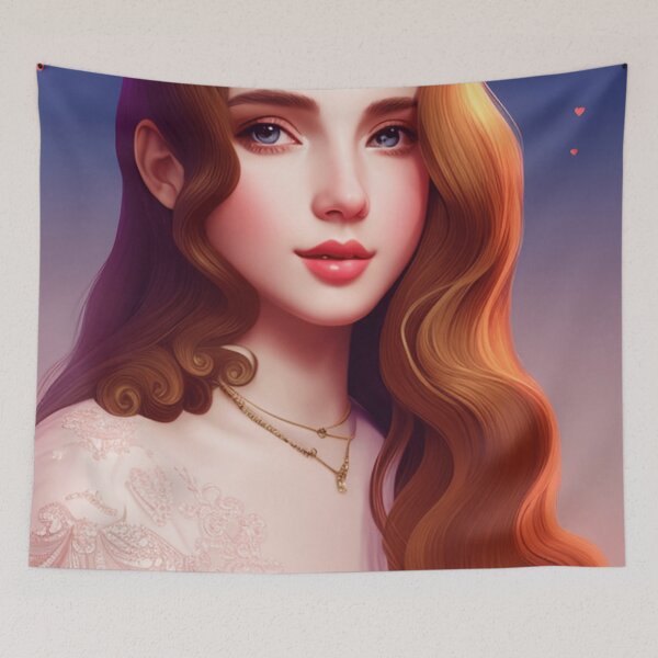 Item preview, Young woman with brown hair and gentle smile designed and sold by Girly-Universe.