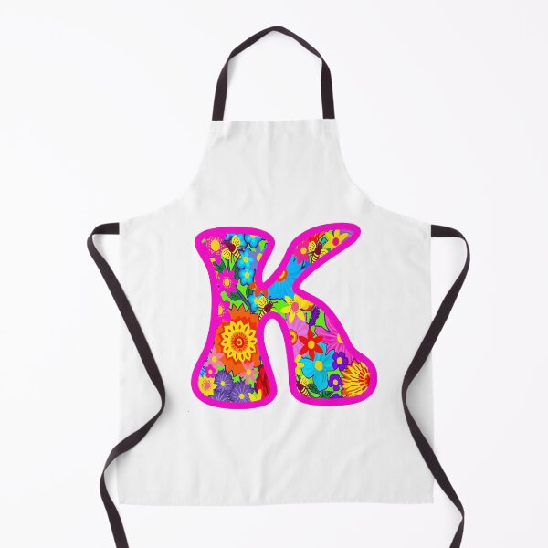 Item preview, Pink Floral Alphabet Letter K – Colorful Boho Psychedelic Flower Typography Art designed and sold by Vividality.