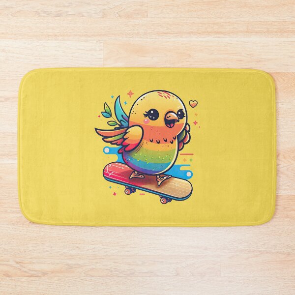 Item preview, Funny Small Bird On A Skateboard Doing Cool Flying Rainbow Board Tricks designed and sold by ultra-cute.