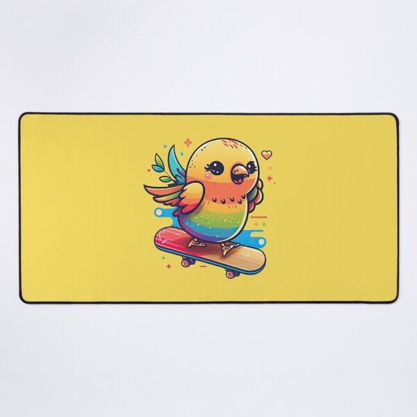 Item preview, Funny Small Bird On A Skateboard Doing Cool Flying Rainbow Board Tricks designed and sold by ultra-cute.