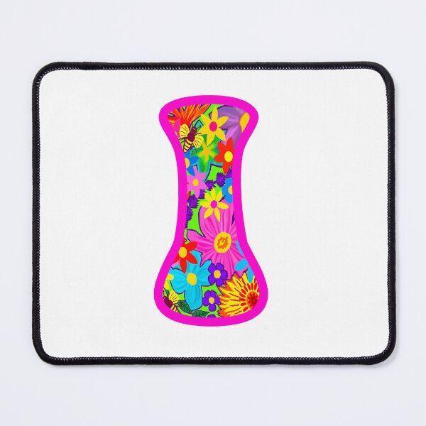 Item preview, Pink Floral Alphabet Letter I – Colorful Boho Psychedelic Flower Typography Art designed and sold by Vividality.