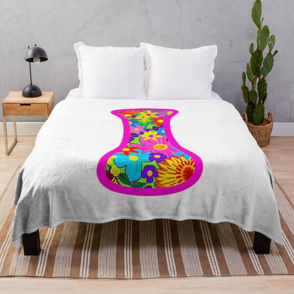 Item preview, Pink Floral Alphabet Letter I – Colorful Boho Psychedelic Flower Typography Art designed and sold by Vividality.