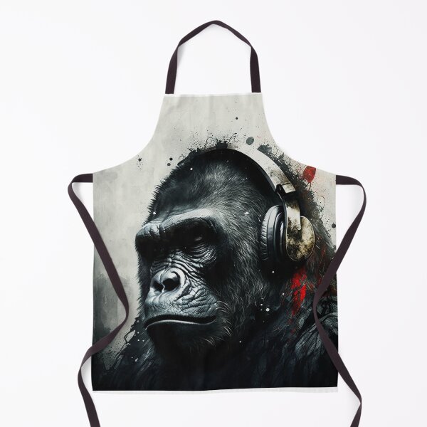 Item preview, Gorilla Listening to Music Graphic Gorilla Art designed and sold by Brockinator.