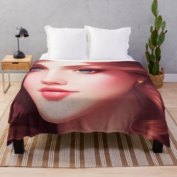 Item preview, Young woman with red hair and blue eyes designed and sold by Girly-Universe.