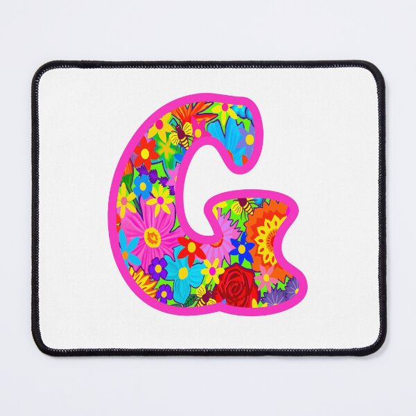 Item preview, Pink Floral Alphabet Letter G – Colorful Boho Psychedelic Flower Typography Art designed and sold by Vividality.
