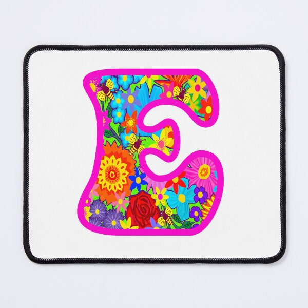 Item preview, Pink Floral Alphabet Letter E – Colorful Boho Psychedelic Flower Typography Art designed and sold by Vividality.