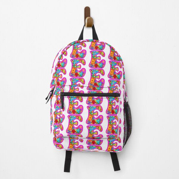 Item preview, Pink Floral Alphabet Letter E – Colorful Boho Psychedelic Flower Typography Art designed and sold by Vividality.