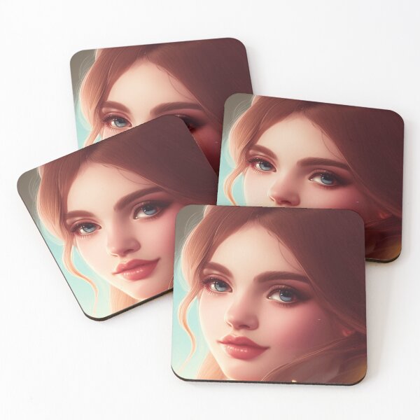 Item preview, Young woman with brown hair and blue eyes designed and sold by Girly-Universe.