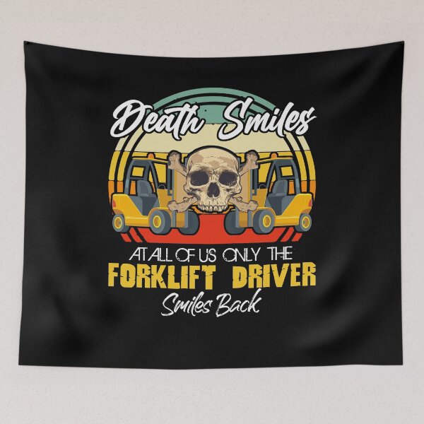 Item preview, Death Smiling At All Forklift Lover Driver Operator designed and sold by Dressed For  Duty.
