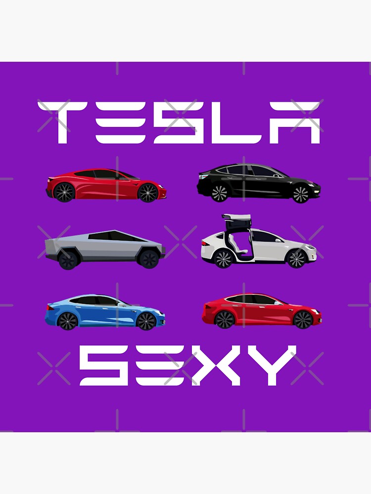 Tesla Sexy Cars - Cybertruck, Model S, Model 3, Model X, Model Y, Roadster  Sticker for Sale by WigOutlet