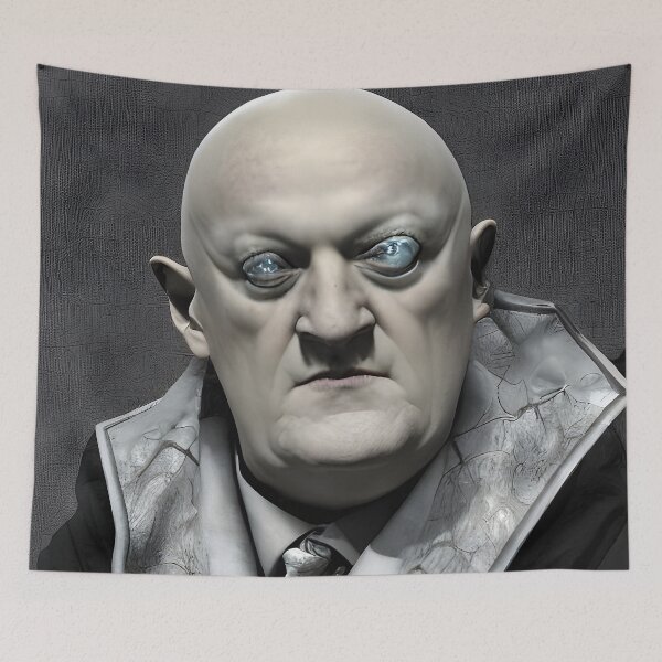 Item preview, Cyberpunk Aleister Crowley The Great Beast of Thelema painted in a Surrealist and Impressionist style designed and sold by Ataraxia  Apparel.