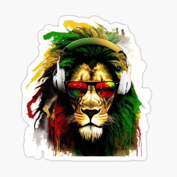 Rasta Lion Rastafari Colors Jamaican Reggae Vibes for Rasta Lover Sticker
