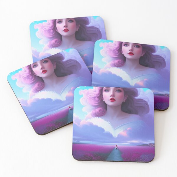 Item preview, Young woman in the sky with pink hair designed and sold by Girly-Universe.