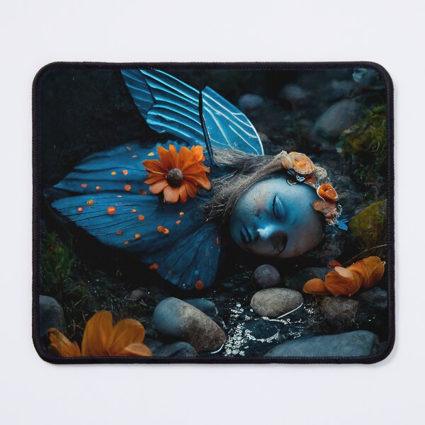 Item preview, Dead Fairy Blue - fairy with orange flowers, mythical creature designed and sold by ThatFeeling.