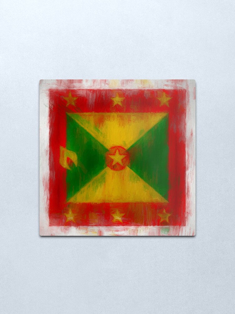 Alternate view of Grenada Flag Reworked No. 2, Series 2 Metal Print