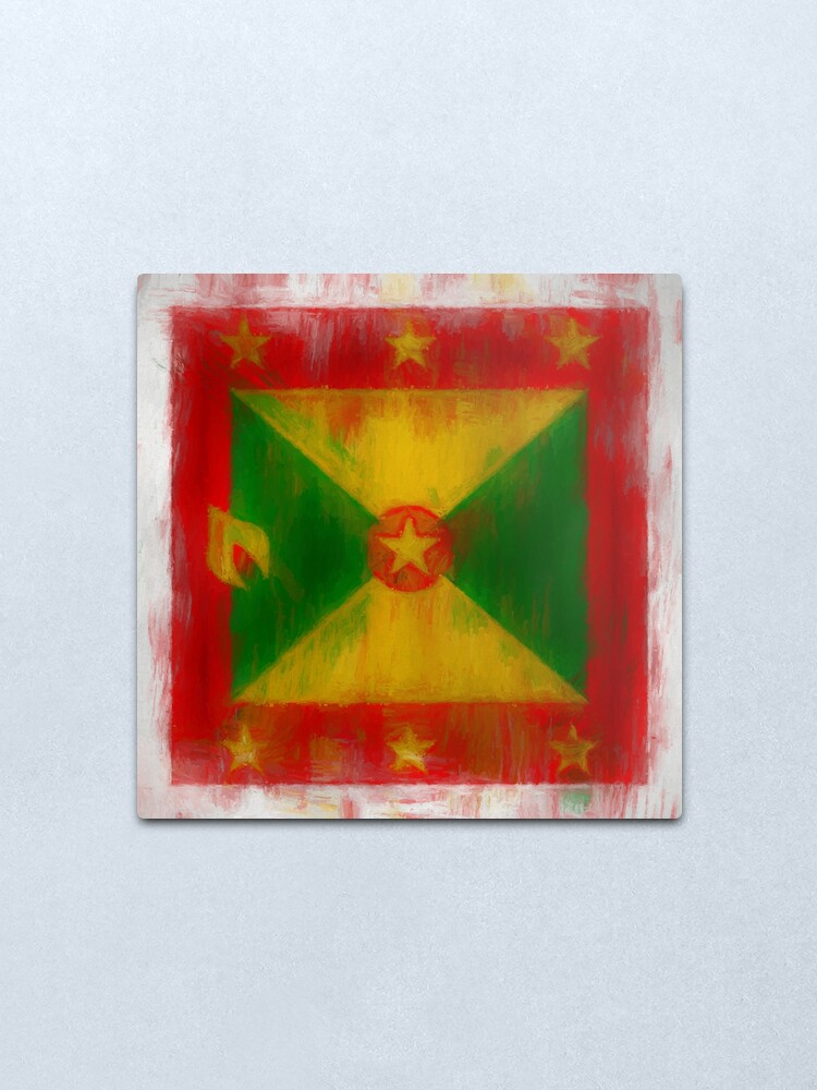 Alternate view of Grenada Flag Reworked No. 2, Series 2 Metal Print