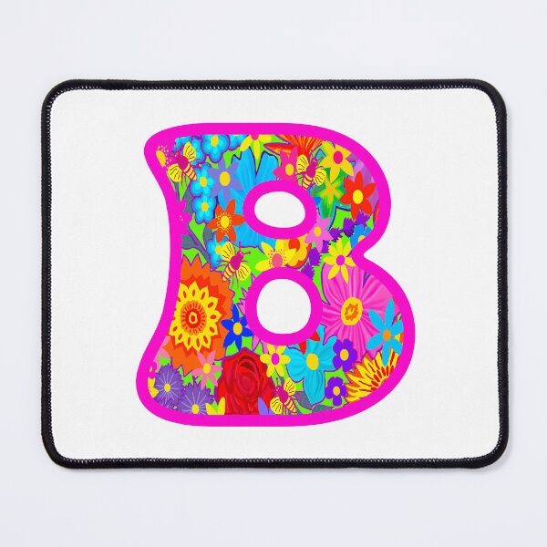 Item preview, Pink Floral Alphabet Letter B – Colorful Boho Psychedelic Flower Typography Art designed and sold by Vividality.