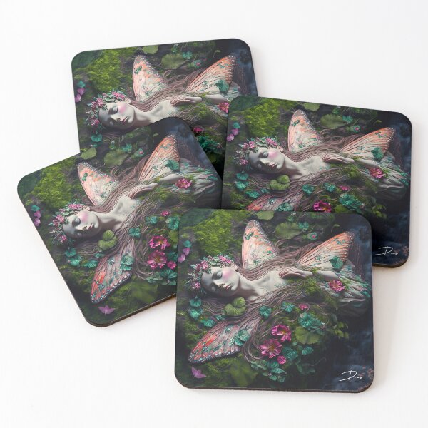 Item preview, Dead Fairy Pink - fairy in the garden with pink flowers, mythical creature designed and sold by ThatFeeling.