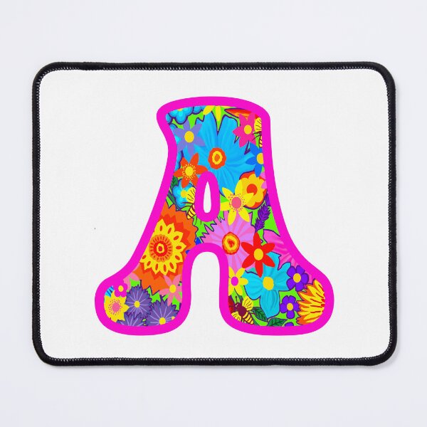 Item preview, Pink Floral Alphabet Letter A – Colorful Boho Psychedelic Flower Typography Art designed and sold by Vividality.