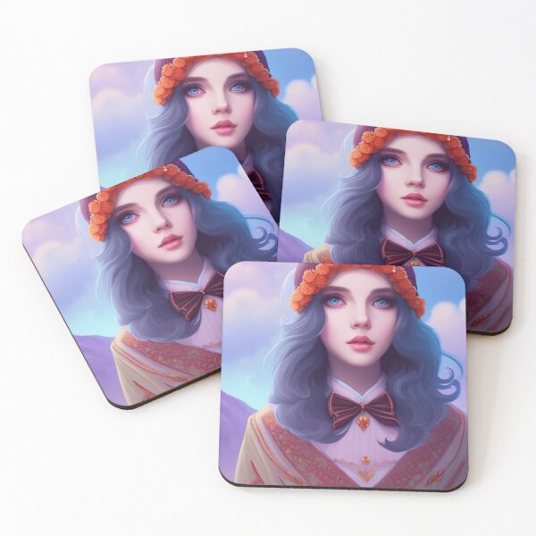 Item preview, Young woman with blue hair and blue eyes designed and sold by Girly-Universe.