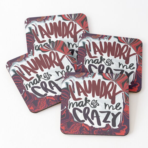 Item preview, Laundry makes me crazy Red and white abstract fluid designed and sold by chuckletuckle.