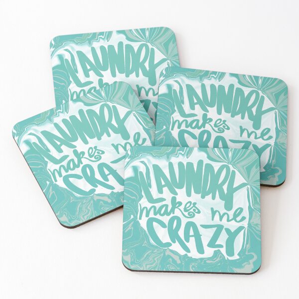Item preview, Laundry makes me crazy teal abstract fluid designed and sold by chuckletuckle.