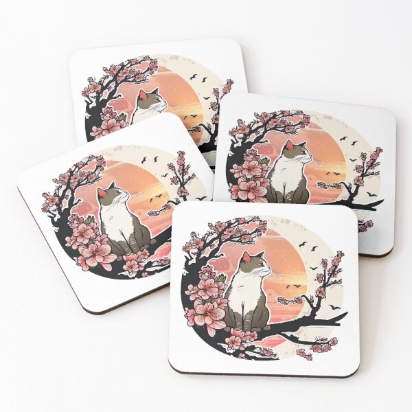 Item preview, Brown Cat on a Sakura tree, and moon behind designed and sold by oudib.