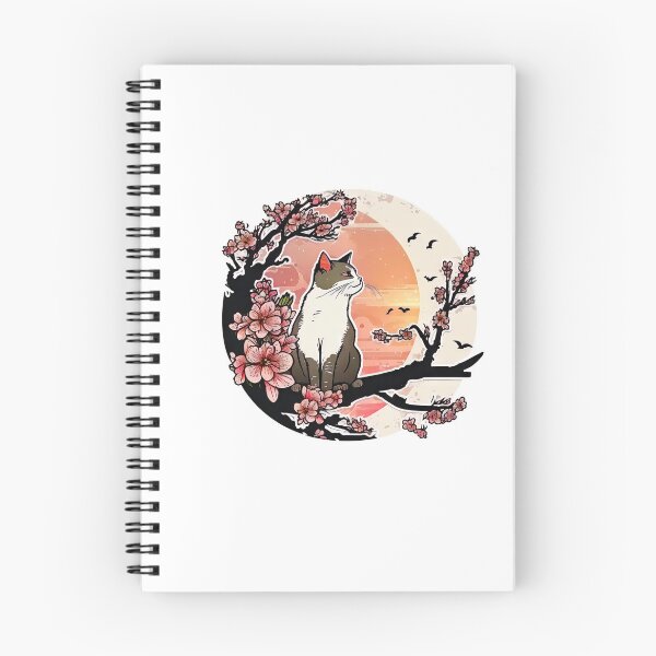 Item preview, Brown Cat on a Sakura tree, and moon behind designed and sold by oudib.