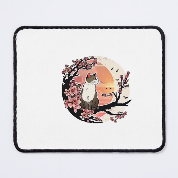 Item preview, Brown Cat on a Sakura tree, and moon behind designed and sold by oudib.