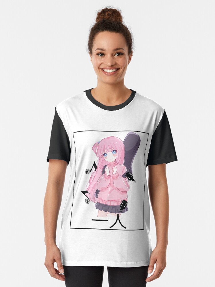 Aperçu 2 sur 5. T-shirt graphique avec l'œuvre BOCHI LE ROCHER HITORI GOTOU créée et vendue par ALAAWII.