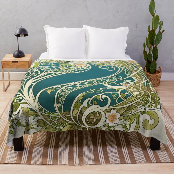 Item preview, Art Nouveau Floral Ode to Alphonse Mucha designed and sold by entwithanaxe.