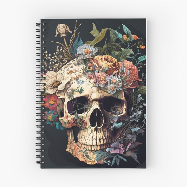 Item preview, Colorful Floral Skull Botany and Bones designed and sold by FishHuntLife.
