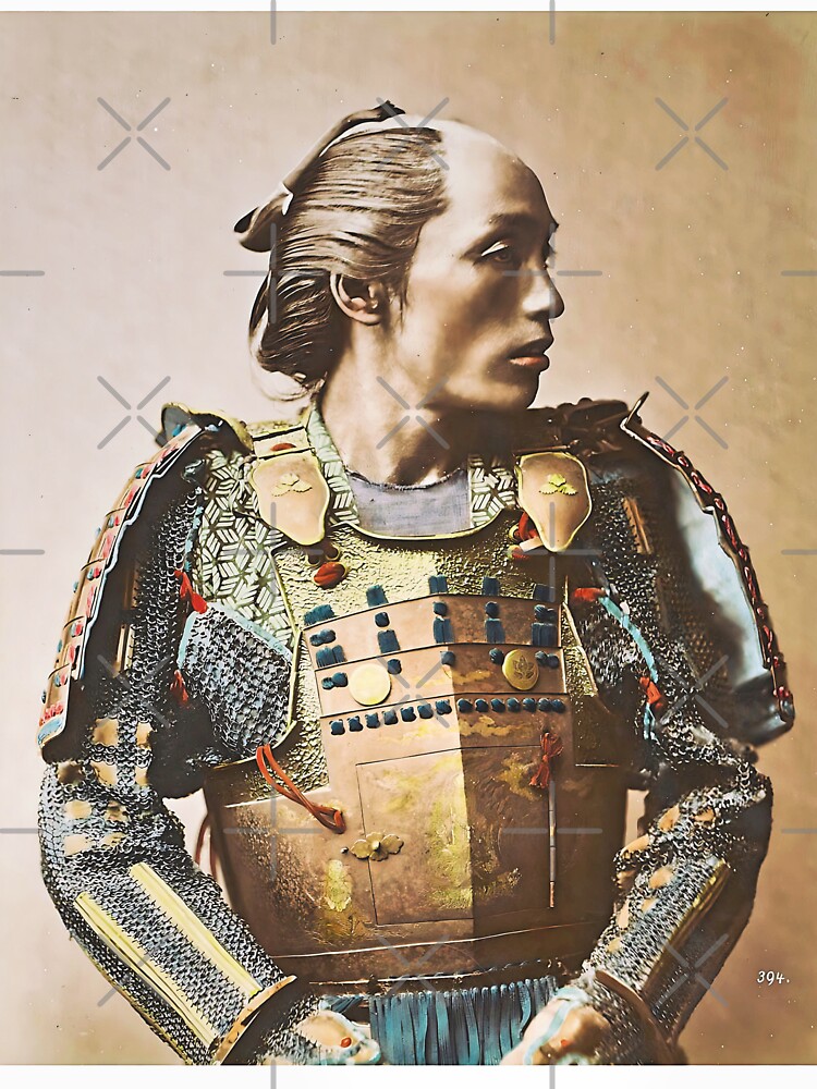 stå reference Velsigne Portrait of a Japanese Samurai in Full Body Armor; Remastered Gold "  Essential T-Shirt for Sale by NewDejaVu | Redbubble
